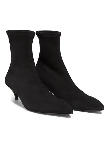 A Emery Women's Ophelia Suede Kitten-Heel Ankle Boots - Black Suede - Size 11 | Thumbnail 2