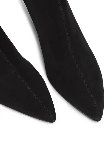 A Emery Women's Ophelia Suede Kitten-Heel Ankle Boots - Black Suede - Size 11 | Thumbnail 4