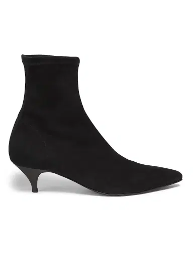 A Emery Women's Ophelia Suede Kitten-Heel Ankle Boots - Black Suede - Size 11 | Thumbnail 1