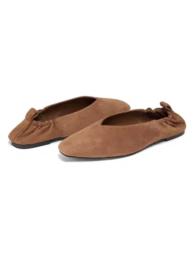 A Emery Women's Brie Suede Elasticized Ballet Flats - Cognac Suede - Size 5 | Thumbnail 2