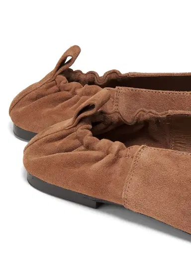A Emery Women's Brie Suede Elasticized Ballet Flats - Cognac Suede - Size 5 | Thumbnail 5