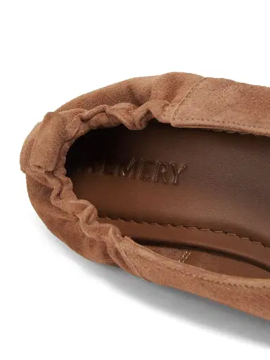 A Emery Women's Brie Suede Elasticized Ballet Flats - Cognac Suede - Size 5 | Thumbnail 6