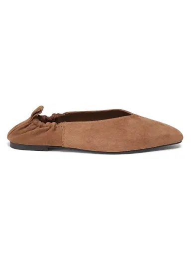 A Emery Women's Brie Suede Elasticized Ballet Flats - Cognac Suede - Size 5 | Thumbnail 1