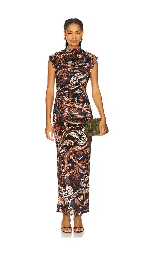 Hemant & Nandita Mock Neck Midi Dress