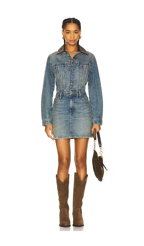 SIMKHAI Maxella Denim Jacket Mini Dress