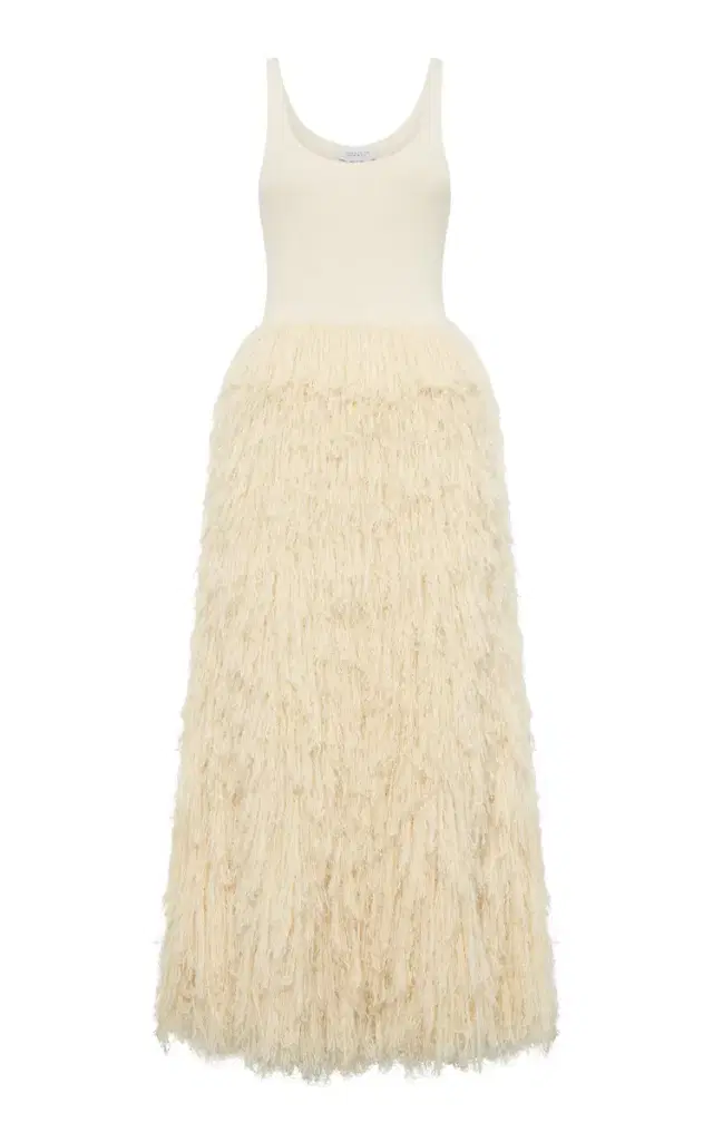 Elianor Fringed Silk-Cashmere Maxi Dress