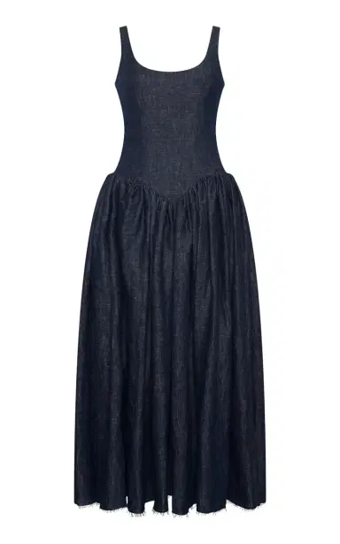 Gabriela Hearst Isai Linen Denim Maxi Dress | Thumbnail 1