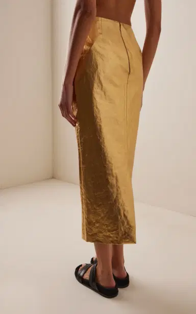 Gabriela Hearst Manuela Foiled Linen Midi Skirt | Thumbnail 4 Gabriela Hearst Manuela Foiled Linen Midi Skirt | Thumbnail 4
