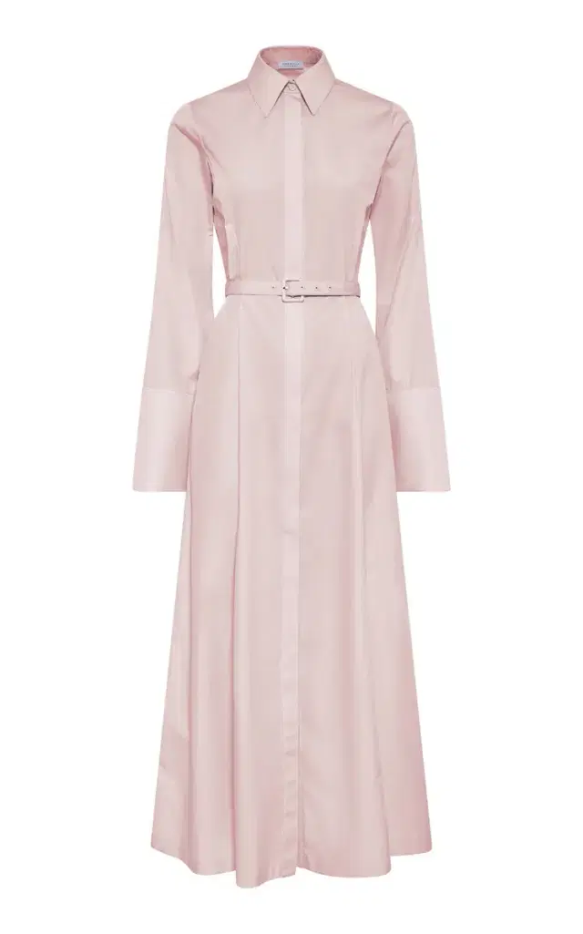 Carmina Belted Cotton Maxi Shirt Dress
