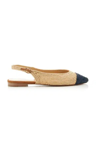 Gabriela Hearst Strength Suede-Trimmed Slingback Flats | Thumbnail 1 Gabriela Hearst Strength Suede-Trimmed Slingback Flats | Thumbnail 1