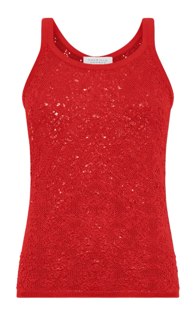 Cyrinne Wool-Lace Tank Top