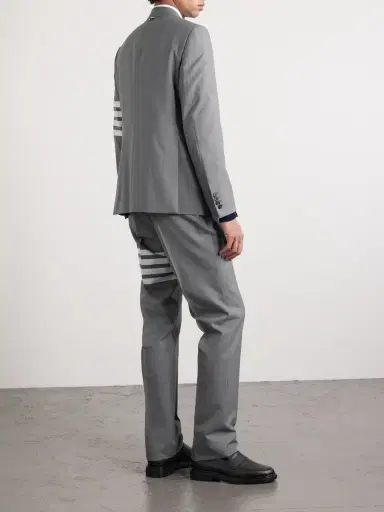 Thom Browne Grey Slim-Fit Striped Wool Suit Jacket - Men | Thumbnail 4