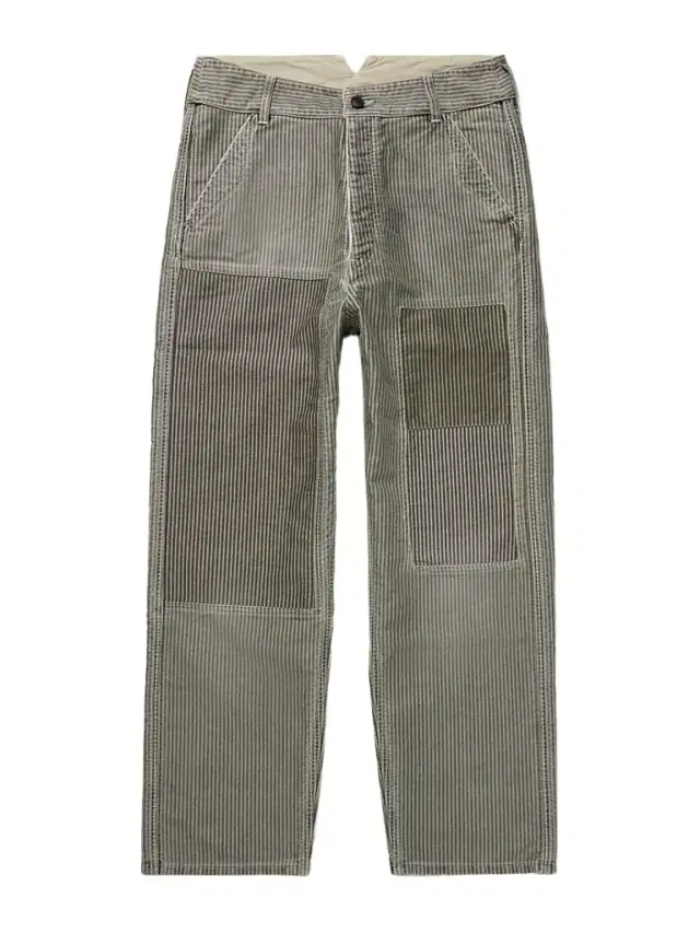 Pastoral Straight-Leg Panelled Striped Cotton-Moleskin Trousers - Men