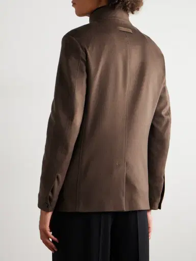 Zegna II Conte Leather-Trimmed Oasi Cashmere-Felt Jacket - Men | Thumbnail 3 Zegna II Conte Leather-Trimmed Oasi Cashmere-Felt Jacket - Men | Thumbnail 3