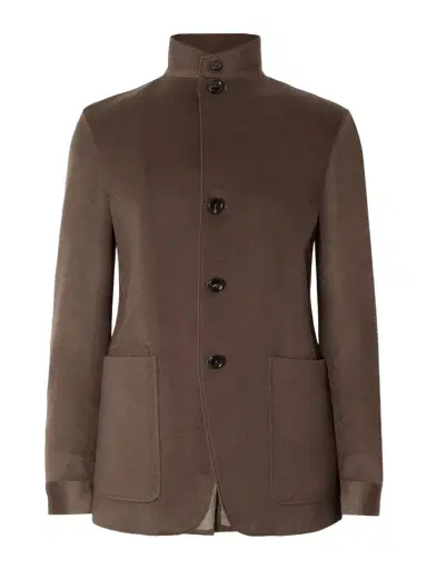 Zegna II Conte Leather-Trimmed Oasi Cashmere-Felt Jacket - Men | Thumbnail 1 Zegna II Conte Leather-Trimmed Oasi Cashmere-Felt Jacket - Men | Thumbnail 1