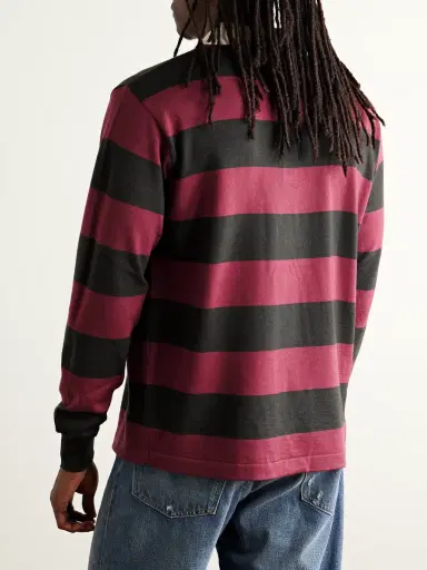 Drake's Striped Merino Wool Polo Shirt - Men | Thumbnail 4
