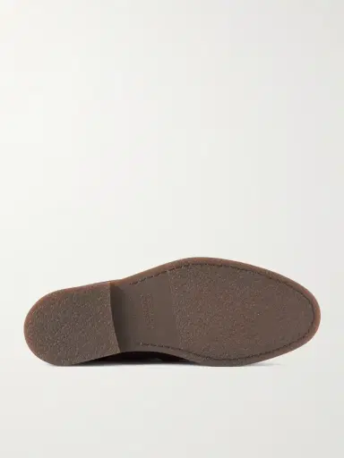 Brunello Cucinelli Waxed-Suede Penny Loafers - Men | Thumbnail 3 Brunello Cucinelli Waxed-Suede Penny Loafers - Men | Thumbnail 3