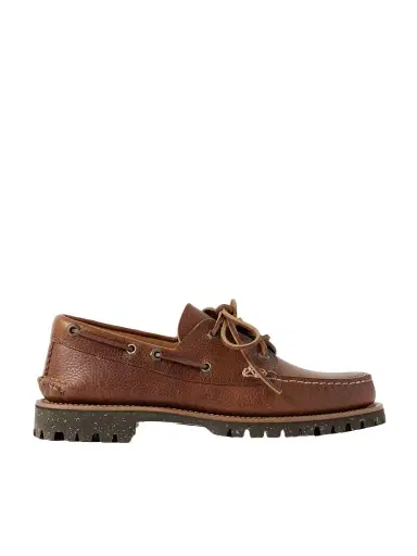 Yuketen Hex Eye Pebble-Grain Leather Boat Shoes - Men | Thumbnail 1
