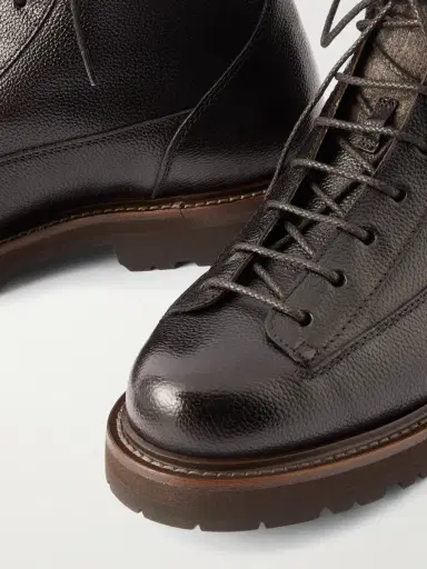 Brunello Cucinelli Full-Grain Leather Hiking Boots - Men | Thumbnail 5