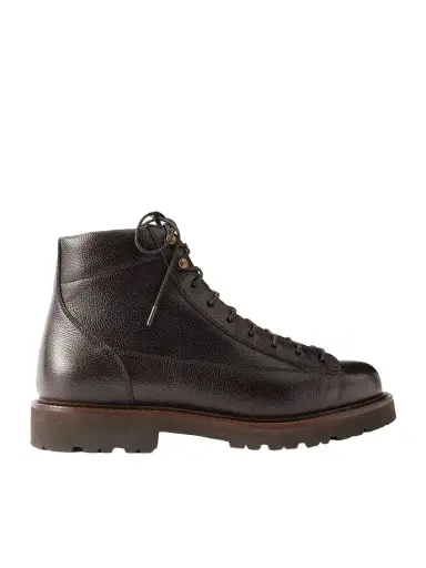 Brunello Cucinelli Full-Grain Leather Hiking Boots - Men | Thumbnail 1