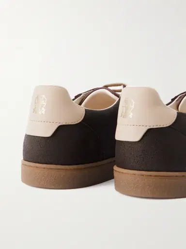Brunello Cucinelli Coda di Rondine Leather-Trimmed Waxed-Suede Sneakers - Men | Thumbnail 5