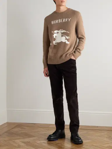 Burberry Intarsia-Knit Wool and Cashmere-Blend Sweater - Men | Thumbnail 2 Burberry Intarsia-Knit Wool and Cashmere-Blend Sweater - Men | Thumbnail 2