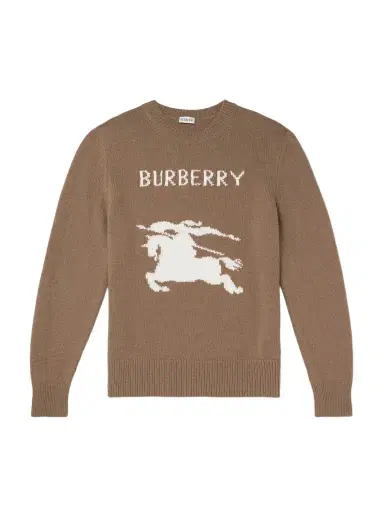 Burberry Intarsia-Knit Wool and Cashmere-Blend Sweater - Men | Thumbnail 1 Burberry Intarsia-Knit Wool and Cashmere-Blend Sweater - Men | Thumbnail 1