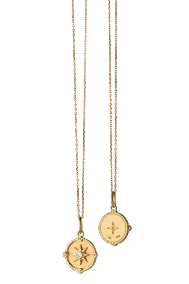 MONICA RICH KOSANN Diamond Mini Adventure Compass Necklace | Thumbnail 1 MONICA RICH KOSANN Diamond Mini Adventure Compass Necklace | Thumbnail 1