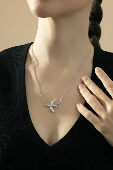 MONICA RICH KOSANN White Sapphire Freedom Swallow Necklace | Thumbnail 2 MONICA RICH KOSANN White Sapphire Freedom Swallow Necklace | Thumbnail 2