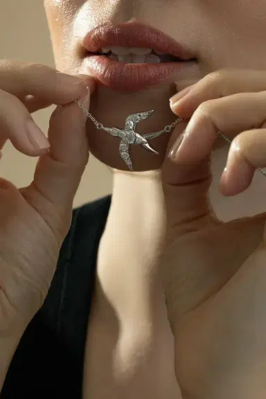 MONICA RICH KOSANN White Sapphire Freedom Swallow Necklace | Thumbnail 4 MONICA RICH KOSANN White Sapphire Freedom Swallow Necklace | Thumbnail 4