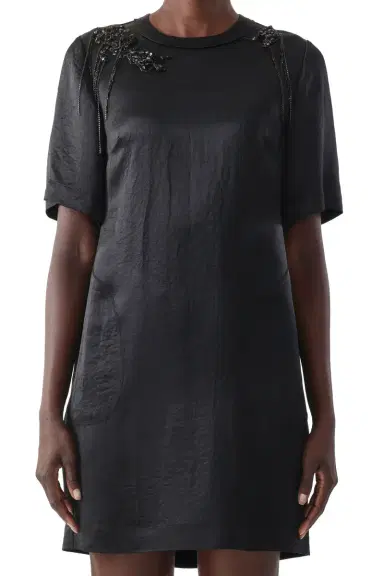 Jason Wu Collection SHORT SLEEVE DRESS WITH EMBROIDERY APPLIQUES | Thumbnail 5 Jason Wu Collection SHORT SLEEVE DRESS WITH EMBROIDERY APPLIQUES | Thumbnail 5