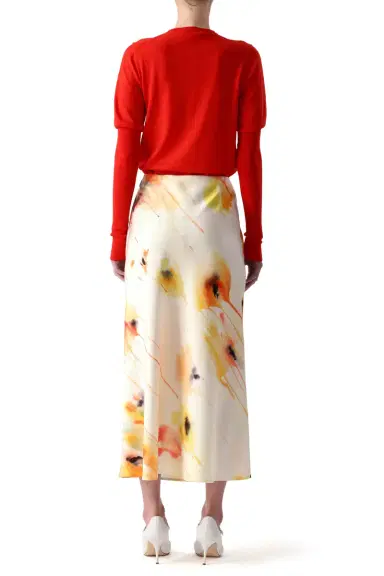 Jason Wu Collection WASHED SATIN WATERCOLOR FLORAL BIAS SLIP PENCIL SKIRT | Thumbnail 4 Jason Wu Collection WASHED SATIN WATERCOLOR FLORAL BIAS SLIP PENCIL SKIRT | Thumbnail 4