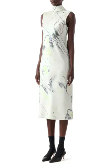 Jason Wu Collection WATERCOLOR FLORAL BIAS MIDI SCARF DRESS | Thumbnail 3
