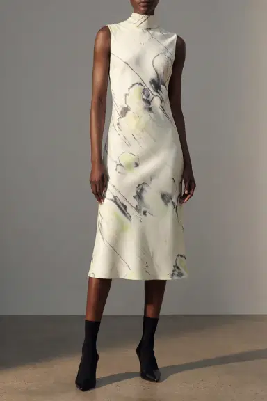 Jason Wu Collection WATERCOLOR FLORAL BIAS MIDI SCARF DRESS | Thumbnail 1