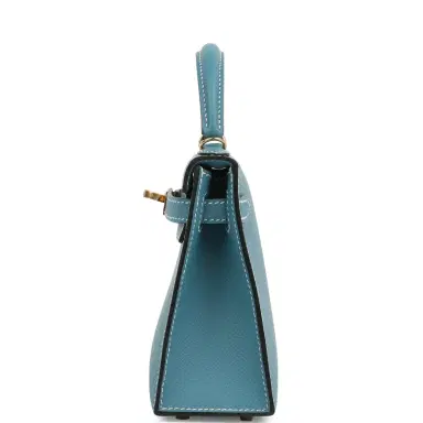 HERMÈS Hermes Kelly Sellier 20 Blue Jean Epsom Gold Hardware | Thumbnail 4