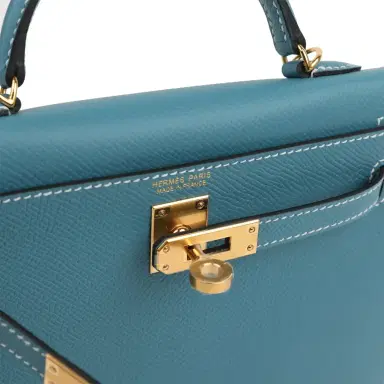 HERMÈS Hermes Kelly Sellier 20 Blue Jean Epsom Gold Hardware | Thumbnail 7