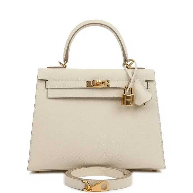 Hermes Kelly Sellier 25 Craie Epsom Gold Hardware