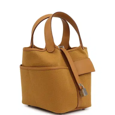 HERMÈS Hermes Picotin Cargo 18 Sesame Swift and Toile Canvas Palladium Hardware | Thumbnail 2