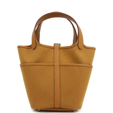 HERMÈS Hermes Picotin Cargo 18 Sesame Swift and Toile Canvas Palladium Hardware | Thumbnail 4