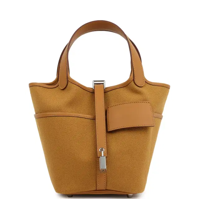 hermes Hermes Picotin Cargo 18 Sesame Swift and Toile Canvas Palladium Hardware