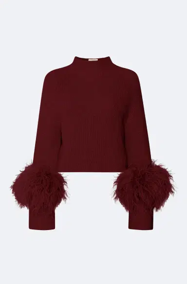 LAPOINTE Merino Mock Neck Sweater With Feathers | Thumbnail 3 LAPOINTE Merino Mock Neck Sweater With Feathers | Thumbnail 3