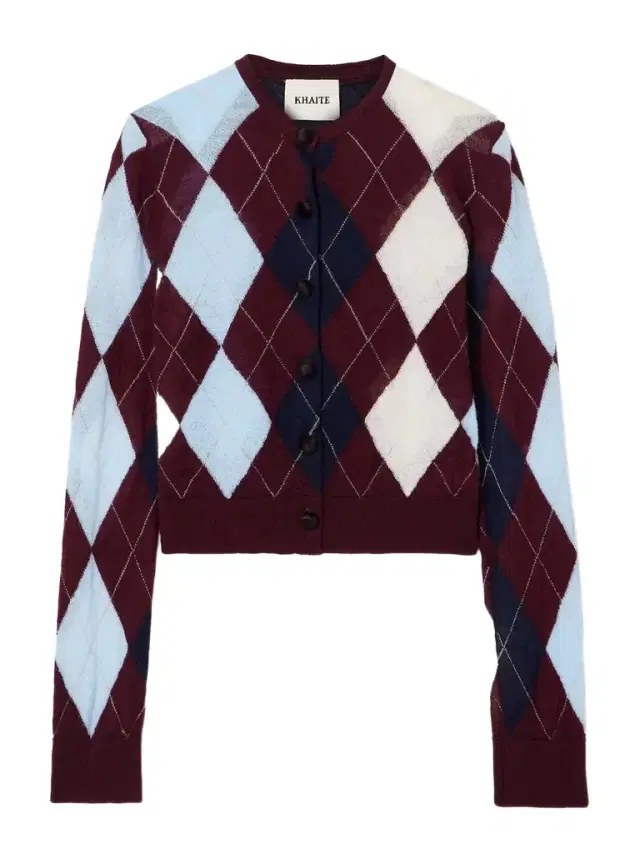 Charli Calf Hair-trimmed Argyle Cashmere And Mohair-blend Cardigan