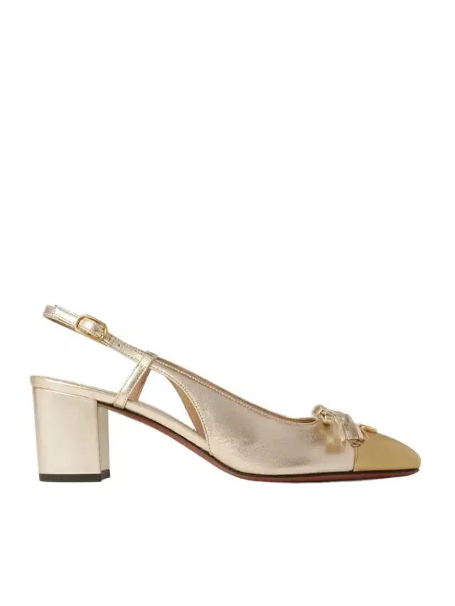 Valet Du Roi 60 Tasseled Two-tone Metallic Leather Slingback Pumps