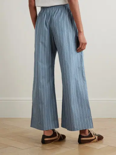 LESET Yoshi Pinstriped Cotton-blend Poplin Wide-leg Pants | Thumbnail 4