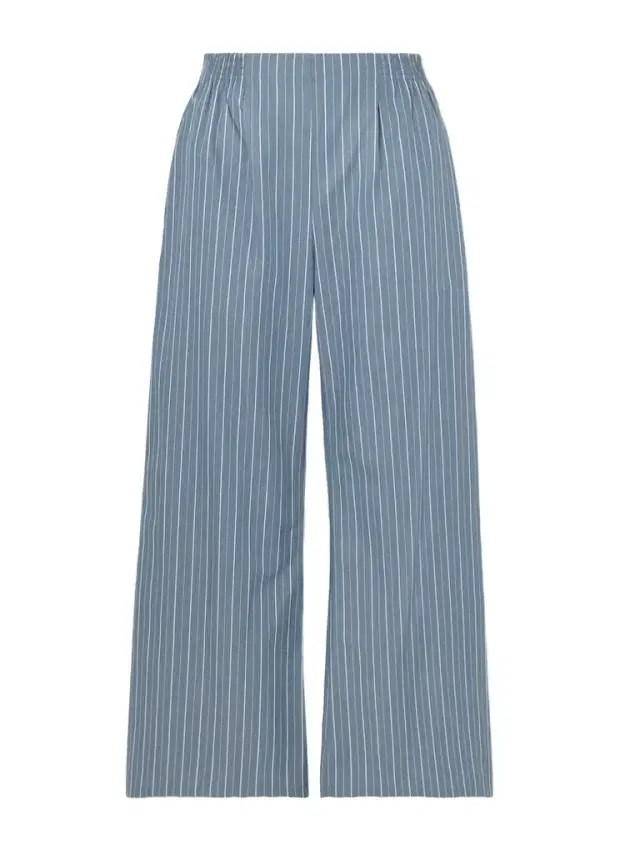 Yoshi Pinstriped Cotton-blend Poplin Wide-leg Pants
