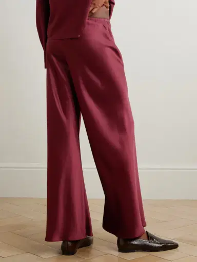 LESET Barb Draped Satin Wide-leg Pants | Thumbnail 3 LESET Barb Draped Satin Wide-leg Pants | Thumbnail 3