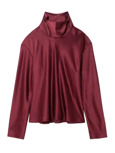 LESET Barb Draped Satin Blouse | Thumbnail 1