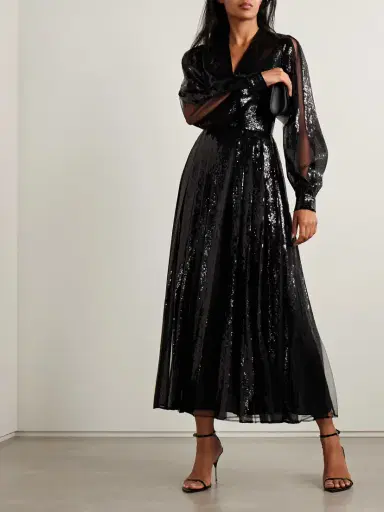 Elie Saab Sequined Tulle Midi Dress | Thumbnail 2 Elie Saab Sequined Tulle Midi Dress | Thumbnail 2