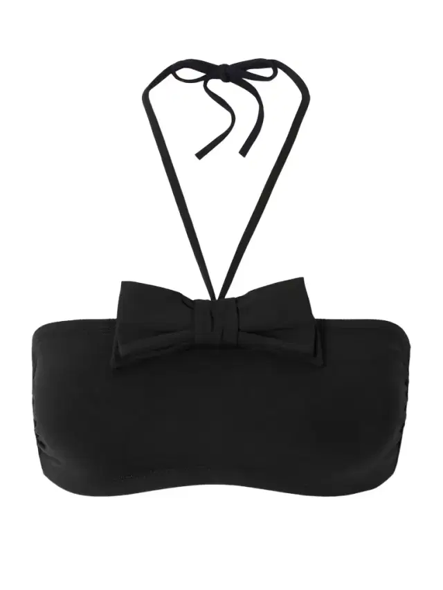 Satin Bow-detailed Halterneck Bikini Top