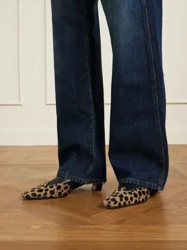 Khaite Nevada Leather And Leopard-print Calf Hair Ankle Boots | Thumbnail 2